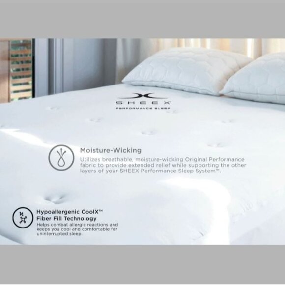 NWT 009 Sheex White Performance Bedding Sleep Tech Mattress Pad Size Twin XL - Picture 4 of 8